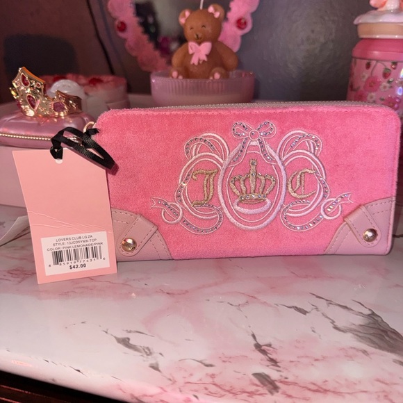 Juicy Couture Lovers Club LG ZA Pink Lemonade Wallet - Picture 3 of 5